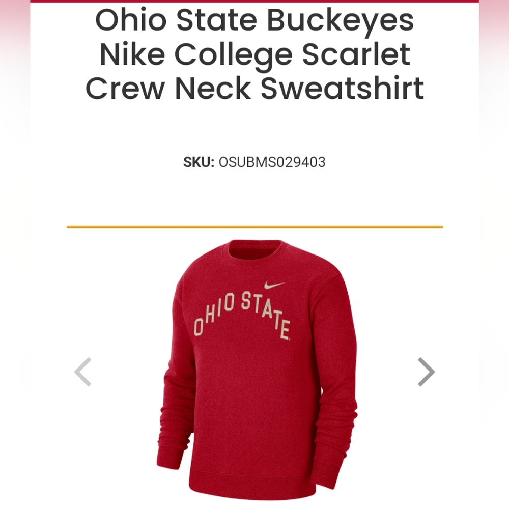 Nike Ohio State buckeyes Crew neck Sweatshirt Men's size M NEW!! 🔥 - Picture 5 of 9
